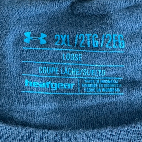 Mens Under Armour Charged Cotton Left Chest Lockup T-Shirt In Blue - size 2XL - Picture 5 of 5